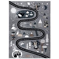 Dětský kusový koberec Fun Route Street animals grey 120 × 170 cm - Koberec