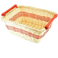DOMMIO Rattan basket natural/orange 28 × 18 cm - Bread Basket