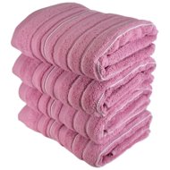 BerryHome Stripes Set of terry towels 50 × 90 cm 4 pcs pink - Towel Set