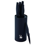 BERGNER Knife set in stand 6 pcs black flash - Knife Set