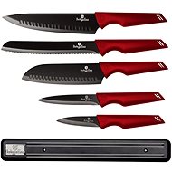 BERLINGERHAUS Knife set with magnetic holder 6 pcs Burgundy Metallic Line - Knife Set