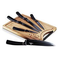BERLINGERHAUS Set of knives with non-stick surface + cutting board 6 pcs Black Rose Collection - Knife Set