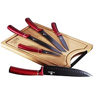 BERLINGERHAUS Set of knives with non-stick surface + cutting board 6 pcs Burgundy Line - Knife Set