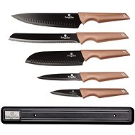BERLINGERHAUS Non-stick knife set 6 pcs Rose Gold Edition with magnetic holder - Knife Set
