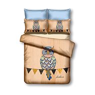 TEXTILOMANIA Microfiber bed linen Colored owl beige - Bed Linen