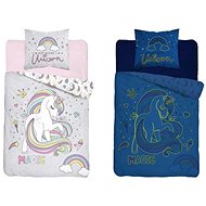 TEXTILOMANIA Luminous bed linen Unicorn Magic grey - Bed Linen