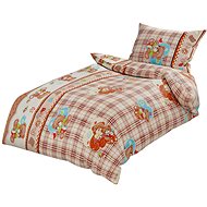 TEXTILOMANIE Cotton crib bedding Teddy Bear Love brown - Bed Linen