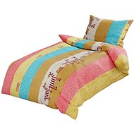 TEXTILOMANIA Cotton crib sheet Knitted zebras brown - Bed Linen