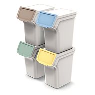 Prosperplast Waste bin STACKBOX Q ash grey, volume 4×20 l - Rubbish Bin