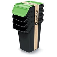 Prosperplast Waste bin KADDI Q SET recycled black with filter, volume 4×25 l - Rubbish Bin
