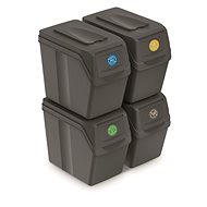 Prosperplast Set of 4 waste bins SORTIBOX I grey stone, volume 4×20 l - Rubbish Bin