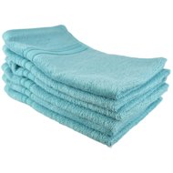 DOMMIO Set of bamboo hand towels 6 pcs 30 × 50 cm, turquoise - Towel Set