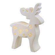 DOMMIO Christmas decoration - porcelain reindeer with LED lighting, 15 × 20 cm - Christmas Decoration