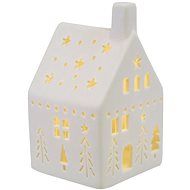 DOMMIO Christmas decoration - porcelain house with LED lighting, 14 × 7 cm - Christmas Decoration
