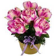 DOMMIO Bowl with peonies 27 × 25 cm pink - Artificial Flower