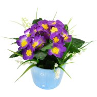 DOMMIO Primula purple in ceramic pot 20 × 19 cm - Artificial Flower