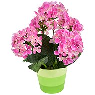 BerryHome Hydrangea pink 5 flowers in ceramic pot 33 × 27 cm - Artificial Flower