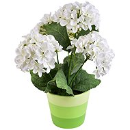 DOMMIO Hydrangea white 5 flowers in ceramic pot 33 × 27 cm - Artificial Flower