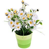 BerryHome Daisies white 34 flowers in ceramic pot 30 × 25 cm - Artificial Flower