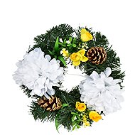 DOMMIO Autumn wreath with chrysanthemums, diameter 20 cm, white - Wreath