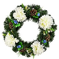 DOMMIO Autumn wreath with chrysanthemums, diameter 35 cm, white - Wreath