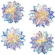 DOMMIO Three-dimensional snowflake with rainbow effect, diameter 20 cm, 4 pcs - Christmas Ornaments