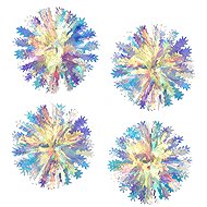 DOMMIO Three-dimensional ball with rainbow effect, diameter 20 cm, 4 pcs - Christmas Ornaments