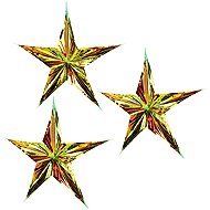 DOMMIO Three-dimensional star with golden orange effect 38 cm, 3 pcs - Christmas Ornaments