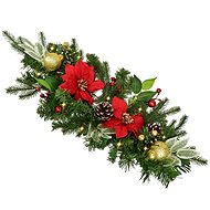 DOMMIO Garland with red poinsettia 10 × LED, 50 × 25 cm - Garland