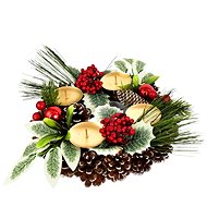 DOMMIO Christmas candle holder - pine cone with pastry, 7 × 24 cm - Wreath