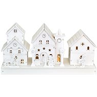 DOMMIO White LED houses, 2 × AA, 14 × 28 cm - Christmas Decoration