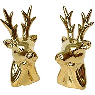 DOMMIO Ceramic deer, gold, 13,5 cm, set of 2 - Christmas Decoration