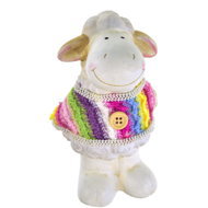 DOMMIO Easter decoration - Ceramic sheep in sweater, 13 cm - Easter Decoration