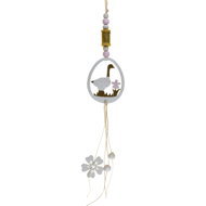 DOMMIO Velikonoční dekorace závěsná - Bílé vajíčko s husou, 35 cm - Easter Decoration