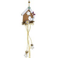 DOMMIO Velikonoční dekorace závěsná - Ptačí budka s ptáčkem, 60 cm - Easter Decoration