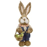DOMMIO Easter decoration - Straw bunny with cupcake, 33 × 13 cm - Easter Decoration