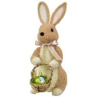 DOMMIO Plush rabbit with basket 32 × 23 cm - Easter Decoration