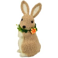 DOMMIO Plush rabbit with wreath 27 × 15 cm - Easter Decoration