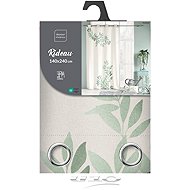 DOUCEUR D'INTÉRIEUR Leaf print curtain NYMPA, 140 × 260 cm, green - Drape