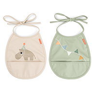DONE BY DEER Tiny Celebration pocket bibs, sand, 2 pcs - Bib