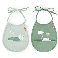 DONE BY DEER Tiny Croco pocket bibs, green, 2-pack - Bib