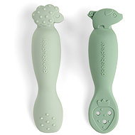 DONE BY DEER Tiny farm teaching spoon set, green - Spoon set