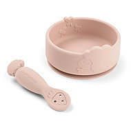 DONE BY DEER Stick&Stay Sheepy training tableware set, pink - Children's Dining Set