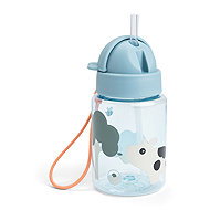 DONE BY DEER Tiny farm straw bottle, blue, 280ml - Children's Water Bottle