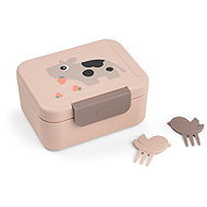 Done by Deer Small snack box with skewers – Tiny Farm, pink - Lunch Box