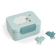 Done by Deer Small snack box with skewers – Tiny Farm, blue - Lunch Box