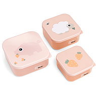 Done by Deer Tiny Farm Lunchbox Set, Pink – 3-piece set - Kit