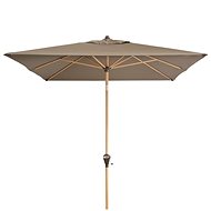 DOPPLER Garden Parasol ALU WOOD 210 × 140cm, 846, Greige - Sun Umbrella