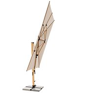 DOPPLER Garden Parasol ALU WOOD XL 4 × 3m, 820, Natural - Sun Umbrella