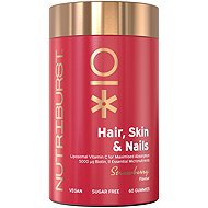 Nutriburst Premium Hair, Skin & Nails gummies with biotin, A, B, C, E and zinc, strawberry, 60 pcs - Dietary Supplement